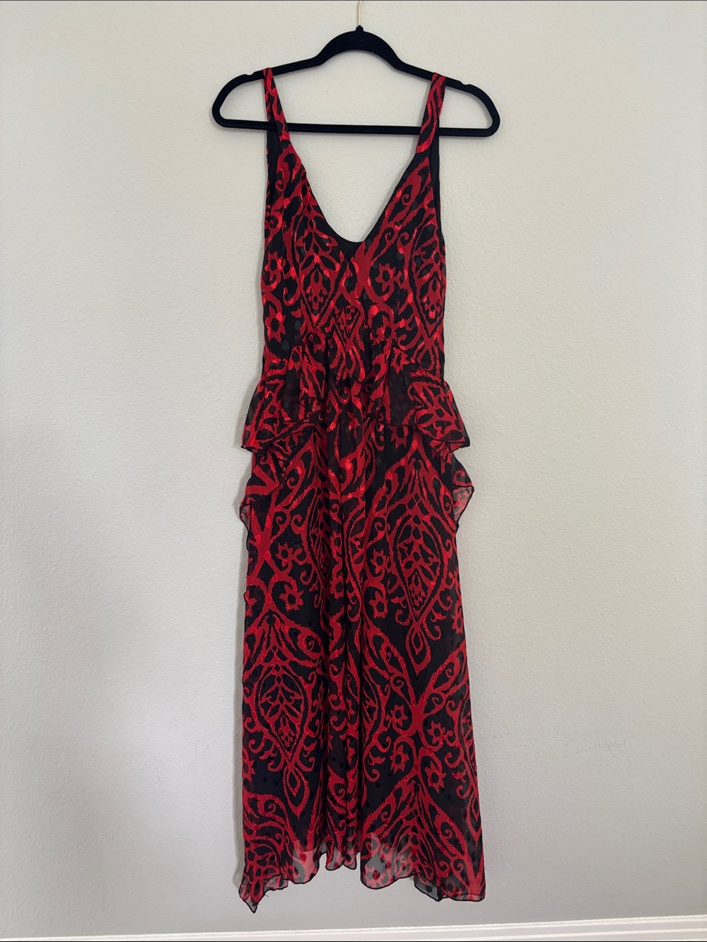 Red and Black Printed evening dress - Picture 1 of 2